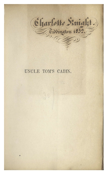 Harriet Beecher Stowe 1852 UK Edition of ''Uncle Tom's Cabin''
